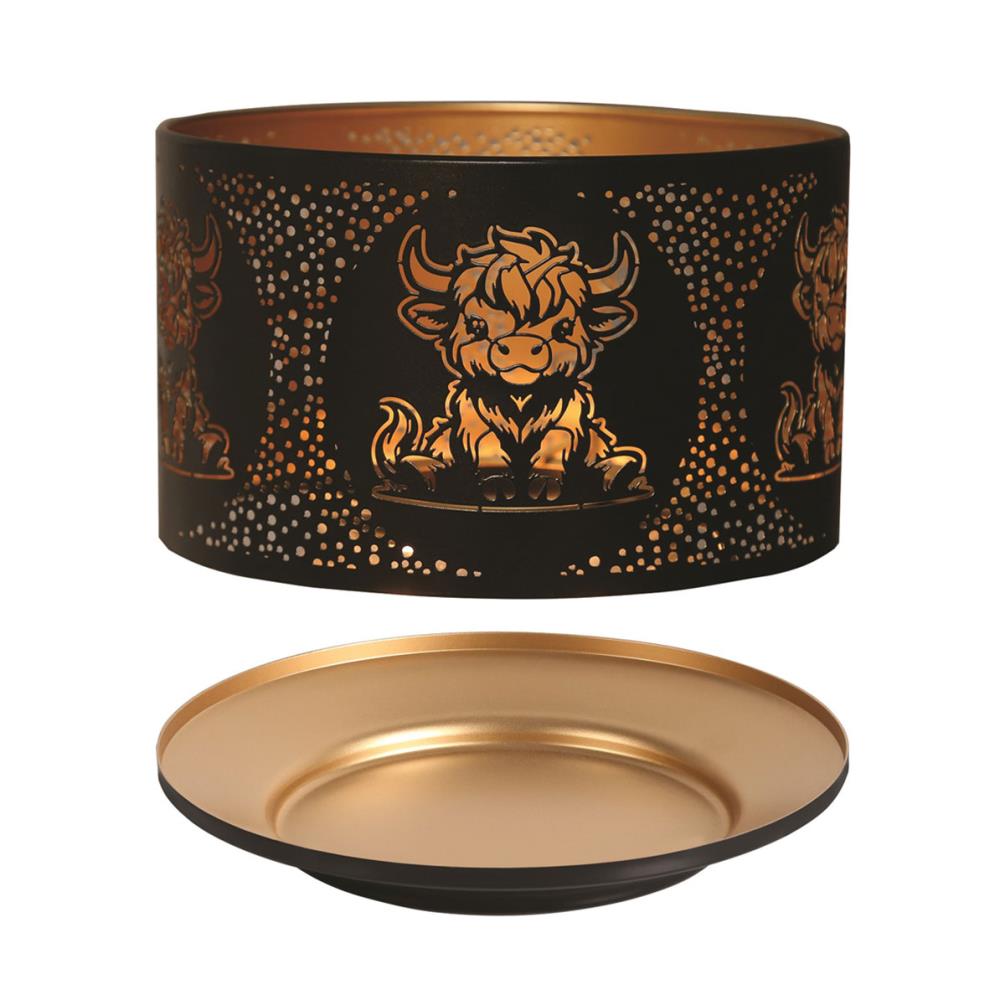 Aroma Silhouette Black & Gold Highland Cow Shade & Tray £13.04
